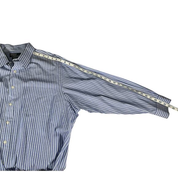 POLO by Ralph Lauren Andrew 100% Cotton Mens Size 18 34/35 Light Blue & White - Picture 7 of 9